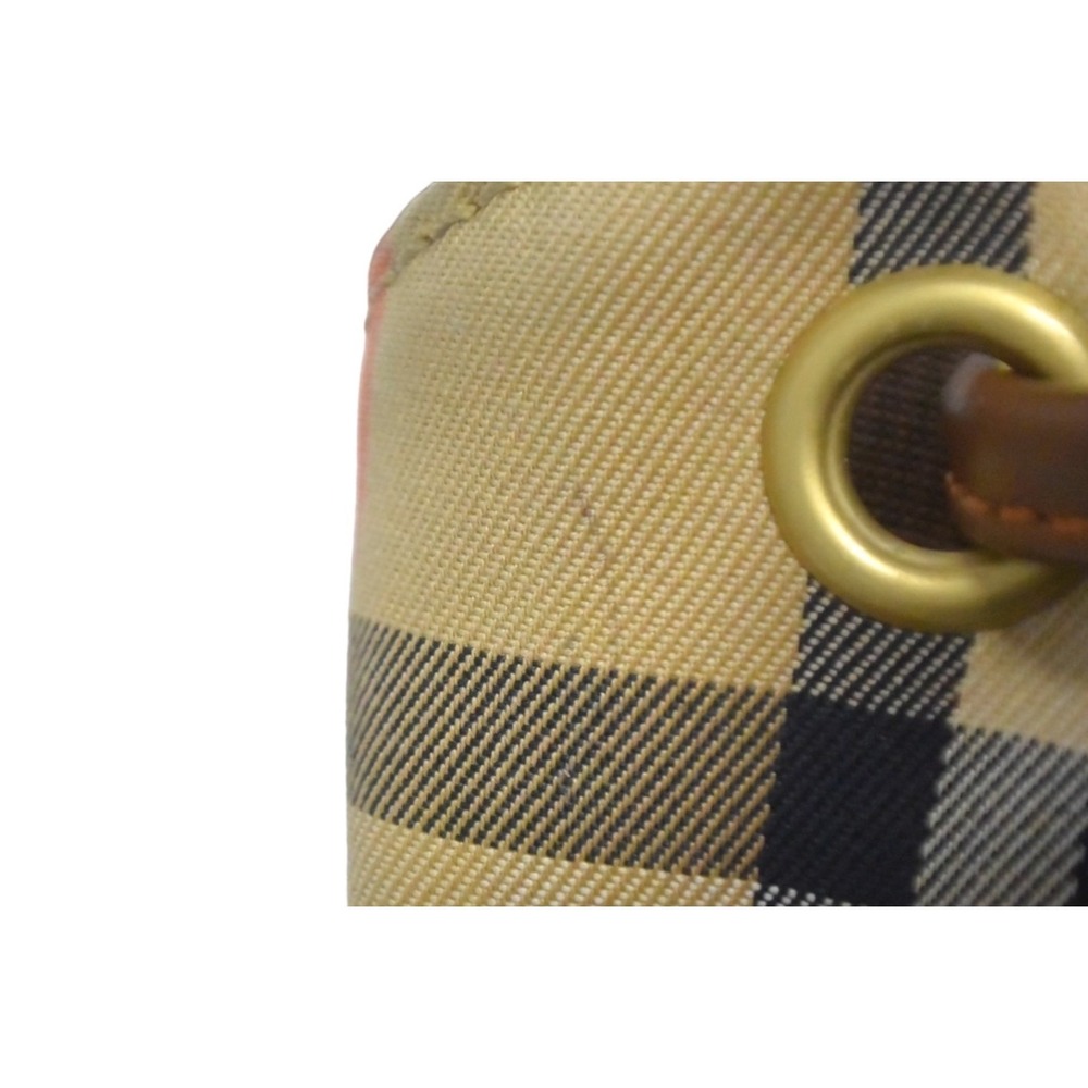 BURBERRY Backpack Daypack Nova Check Brown Beige Tan Canvas Leather - Picture 7 of 10